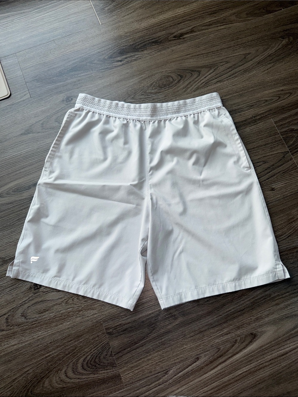 White Athletic Shorts with Small Logo